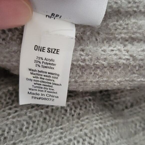 Sonoma Gray Acrylic Blend Ribbed Knit Fringed Scarf One Size - Picture 5 of 5